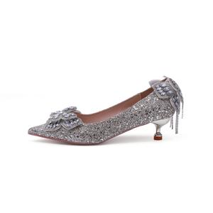 Женские туфли на тонком каблуке, цвет шампанского Dawei's house, 6Cm Slim Heel Champagne