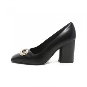 Феррагамо Пания на массивном каблуке 8,5 см женские черные