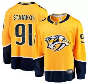 Мужская НХЛ Нэшвилл Предаторз Стивен Стэмкос #91 2024-2025 Домашняя копия Джерси Fanatics