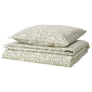 Комплект постельного белья, 2 шт., белый/зеленый, 140х200/80х80 см, SORGMANTEL IKEA