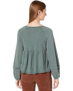 Топ Lucky Brand Textured Babydoll Top, цвет Balsam Green