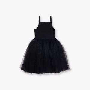 Платье-Пачка радужного цвета из хлопчатобумажной ткани, трикотажа стрейч и тюля, 1-8 лет Bob & Blossom, черный
