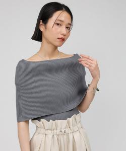 Футболка с открытыми плечами из ребристой ткани BABYLONE, серый