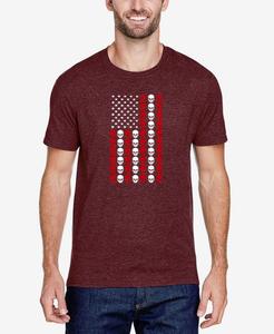 Мужская футболка с изображением черепа и флага, выполненная из высококачественной смесовой ткани с надписью LA Pop Art, Burgundy