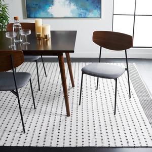 Ковер SAFAVIEH, 244 x 305 см, - коллекция Montauk - большой - Black & Ivory, плоское плетение Cotton, идеально для гостиной, спальни, офиса, столовой (MTK714Z)