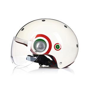 Beon Мотоциклетный шлем, Lucky Star Яркий молочно-белый/синий