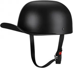 Мотоциклетный шлем Woljay Vintage Jet Helmet в стиле ретро, ​​бейсболка, полушлем для мужчин и женщин, для круизеров, дорожных мотоциклов, скутеров и мопедов - сертифицирован DOT (матовый черный, размер M), Matte black