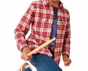 Фланелевая рубашка на пуговицах в красную клетку Tea Collection, Red Plaid