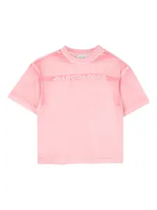 Футболка с вышитым логотипом Marc Jacobs Kids, розовый
