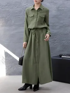 Длинное платье-рубашка Doux Belle, цвет Khaki