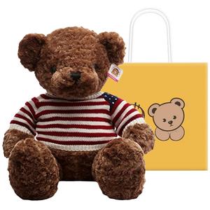 Медвежонок Sweater Bear, плюшевая кукла Тедди, высота 30см/40см/60см/84см/120см BOWEN BEAR, темно-коричневый