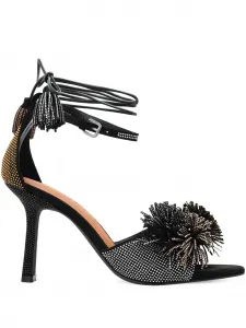 Босоножки Pom Pom 90 с завязками на щиколотке Kurt Geiger London, черный