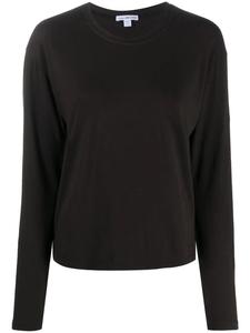 James Perse приталенный топ с длинными рукавами, коричневый