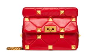 Кожаная сумка через плечо женская красная Valentino