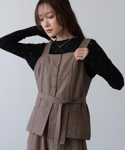 <Можно носить как комплект!> Персиковый флисовый жилет