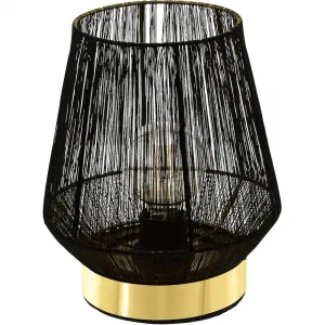 Настольная лампа ESCANDIDOS E27, 1 шт. Настольная лампа, лампа для прикроватной тумбочки, лампа для гостиной, лампа, цоколь E27 Eglo, Schwarz/messingfarben