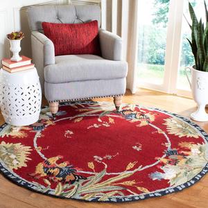 Ковер SAFAVIEH, 244 x 244 см, Chelsea Collection Burgundy HK56C ручной работы в стиле French Country из шерсти