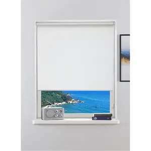 Мой дом Рулонная штора LIYN Защита от света и посторонних взглядов | Затемнение без сверления, подвесная, модная рулонная штора в натуральном дизайне - НОВИНКА! My Home, белый