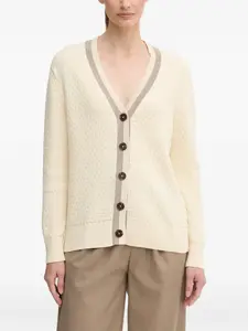 Кардиган на пуговицах с V-образным вырезом Gant, бежевый