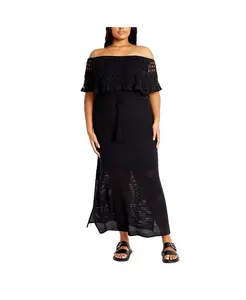 Женское платье Callie с кружевной вязкой CITY CHIC, черный