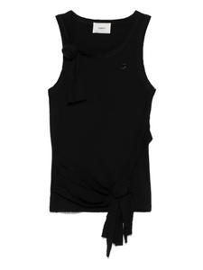 Майка с эффектом потертости и розового цвета Coperni, черный