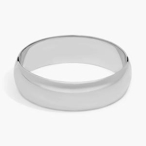 Классическое обручальное кольцо из 14-каратного белого золота (6 мм) Blue Nile