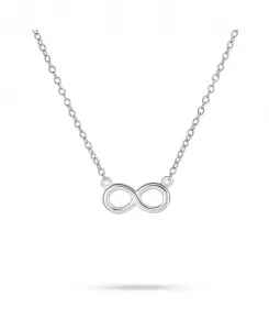 Изящное, минималистичное, романтическое ожерелье с подвеской в виде восьмерки, символа вечности, любовного узла, расположенного сбоку, с подвеской в виде бесконечности, позолоченное серебро 925 пробы Bling Jewelry, silver