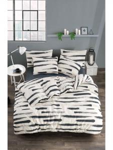 Комплект постельного белья в кремово-антрацитовом цвете Elizabed, 135x200 см