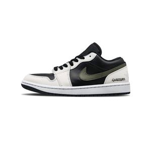 Jordan Air 1 Double City Chronicles устойчивые к истиранию низкие баскетбольные кроссовки винтаж unisex black white green
