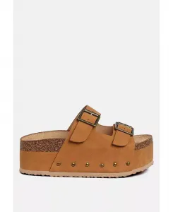 Туфли-слипоны Impala из искусственной кожи с заклепками London Rag, коричневый/бежевый