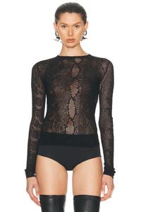 Python Lace Топ The Attico, Black
