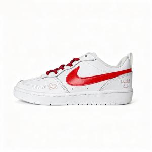 Nike Кроссовки для скейтбординга Lucky Star Ball Leather низкие, с амортизацией, устойчивые к истиранию и скольжению, Unisex, красные и белые