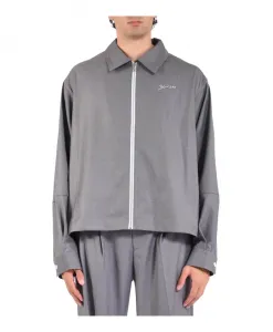 Рубашка с вышитым логотипом и застежкой-молнией. Bonsai, серый