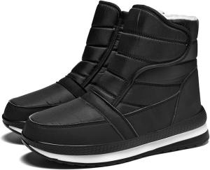 Зимние женские теплые водонепроницаемые легкие сапоги до середины икры с меховой подкладкой, удобные, противоскользящие, для улицы ZPPORDMR, Black