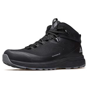 HUMTTO Антискользящие износостойкие полувысокие уличные кроссовки мужские черные, цвет Black