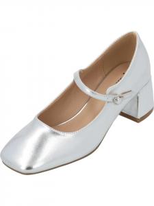 Туфли-лодочки серебристого цвета с металлическим блеском palado