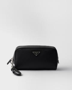 Клатч из сафьяновой кожи Prada, черный