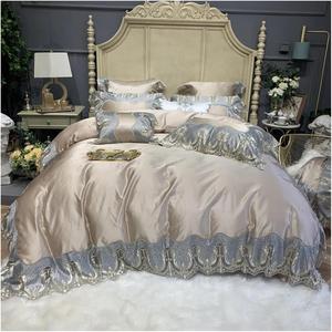 YUSIWOAL Комплект постельного белья Luxury Red из египетского хлопка 1000TC с европейским свадебным кружевом