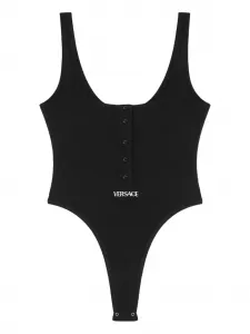 Боди с вышитым логотипом Versace, черный