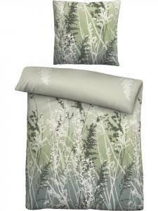Biberna Тонкое фланелевое постельное белье зеленого цвета