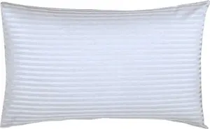 Наволочка атласная , полосатая, плотность 540, 2 шт. BM192 (один размер) (белая) Belledorm