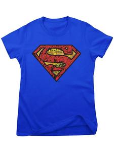 Футболка Superman Mash-Up Shield Girly Tee синего цвета Superman