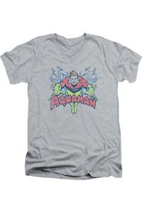 Футболка DC Comics Splish Splash с коротким рукавом и V-образным вырезом для взрослых из хлопка премиум-класса Gildan, цвет athletic heather