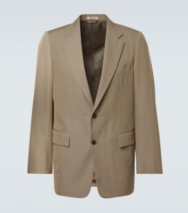 Пиджак из шерстяного габардина Auralee, Khaki Chambray