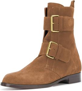 Женские комфортные низкие ботильоны YDN с круглым носком и невысоким каблуком, из замши, с пряжкой, для офиса и ежедневного ношения, размеры 4-15 US, Brown