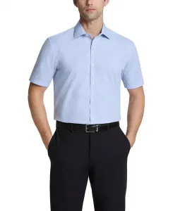 Мужская классическая рубашка с коротким рукавом Slim Fit Van Heusen, синий