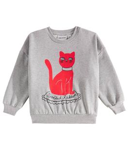 Толстовка из хлопкового джерси с принтом Mini Rodini, серый меланж