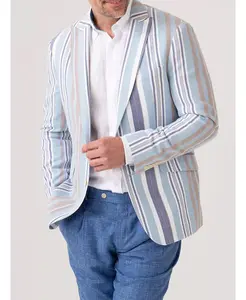 Мужской приталенный блейзер Kikoy из хлопка Koy Clothing, синий