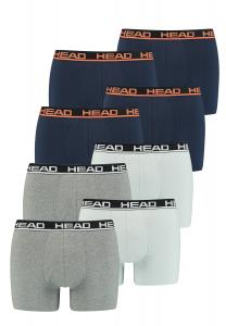 Боксеры HEAD Boxershorts Head Basic Boxer 8P, цвет Grey Combo/Blue Orange