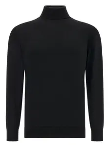 Свитер из шерсти мериноса с высоким воротником Boggi Milano, черный